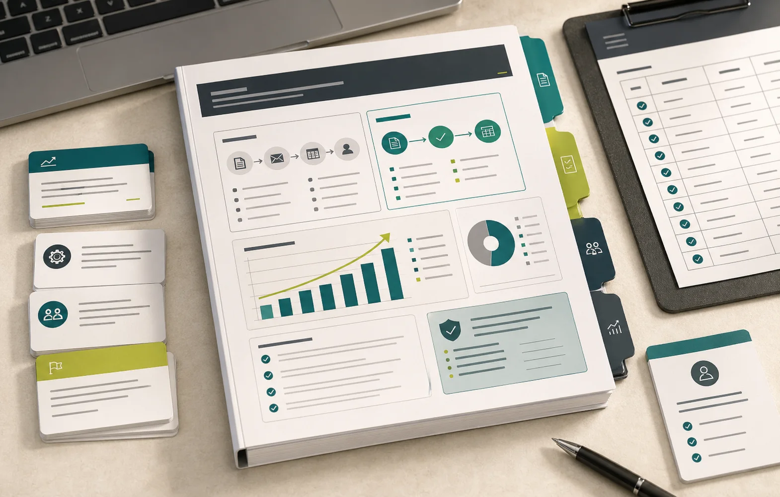 Quick Wins implementation report showing installed fixes, before-after workflow cards, handoff notes, and checklist